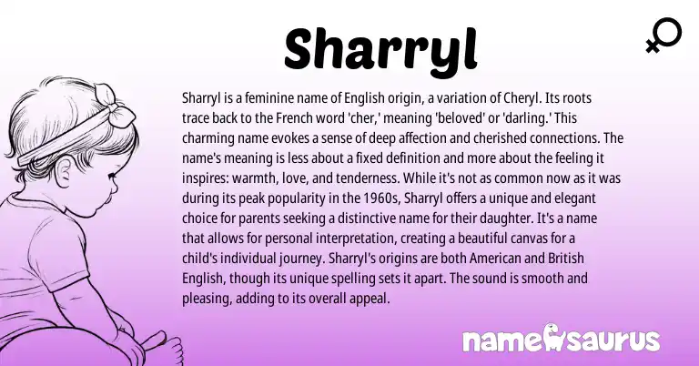 Infographic about Sharryl name meaning, Sharryl is a name from French, English origin(s).