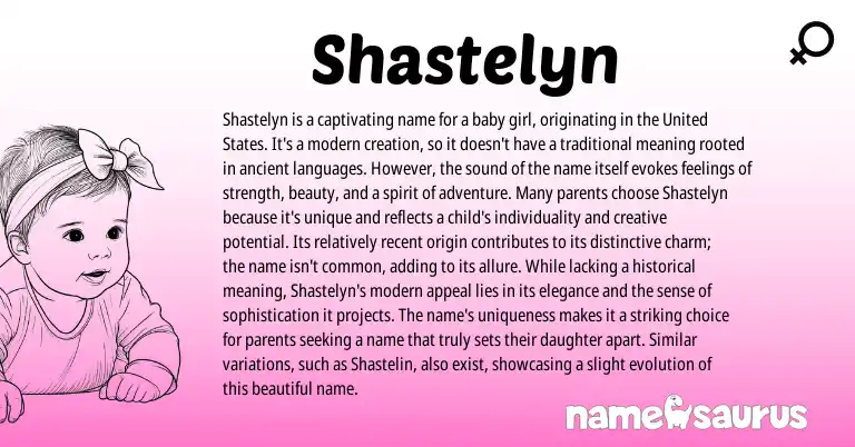 Infographic about Shastelyn name meaning, Shastelyn is a name from Other origin(s).