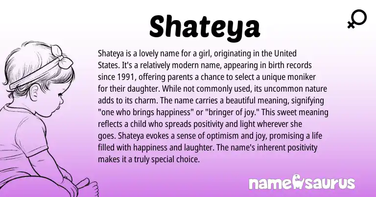 Infographic about Shateya name meaning, Shateya is a name from Other origin(s).