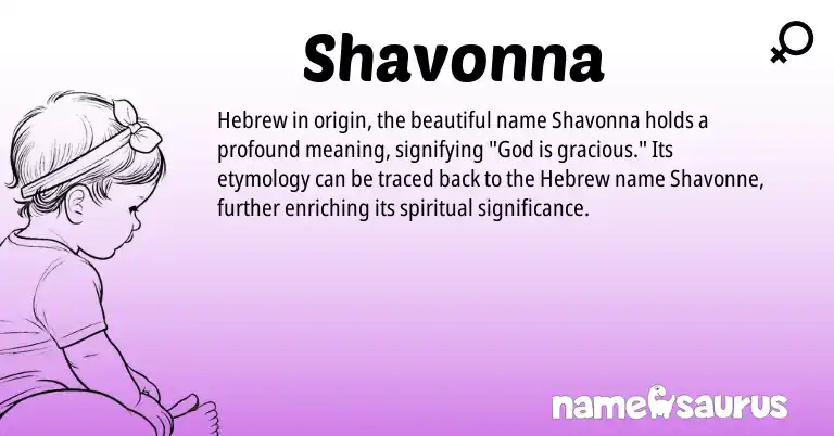 Infographic about Shavonna name meaning, Shavonna is a name from Hebrew origin(s).