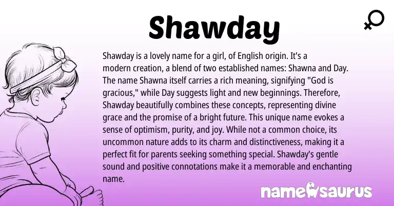 Infographic about Shawday name meaning, Shawday is a name from Other origin(s).