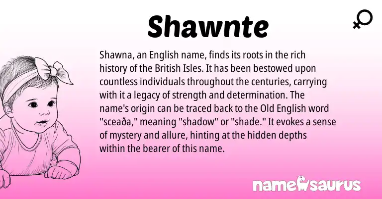 Infographic about Shawnte name meaning, Shawnte is a name from Old English, English, British origin(s).
