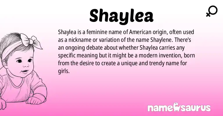 Infographic about Shaylea name meaning, Shaylea is a name from N/A origin(s).
