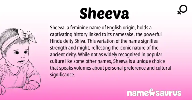 Infographic about Sheeva name meaning, Sheeva is a name from English origin(s).