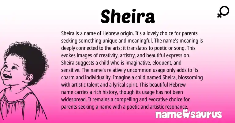 Infographic about Sheira name meaning, Sheira is a name from Hebrew origin(s).