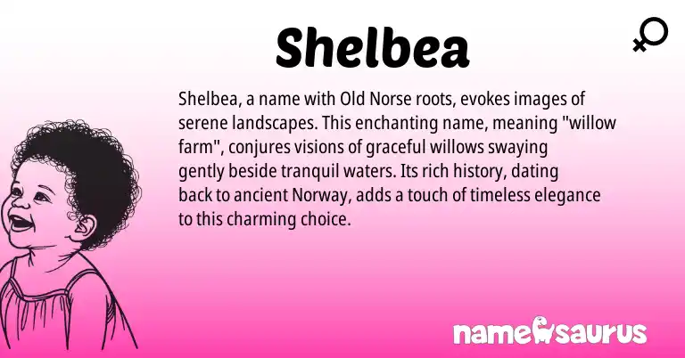 Infographic about Shelbea name meaning, Shelbea is a name from Norway, Old Norse origin(s).