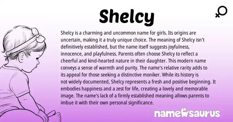 Infographic about Shelcy name meaning, Shelcy is a name from English origin(s).