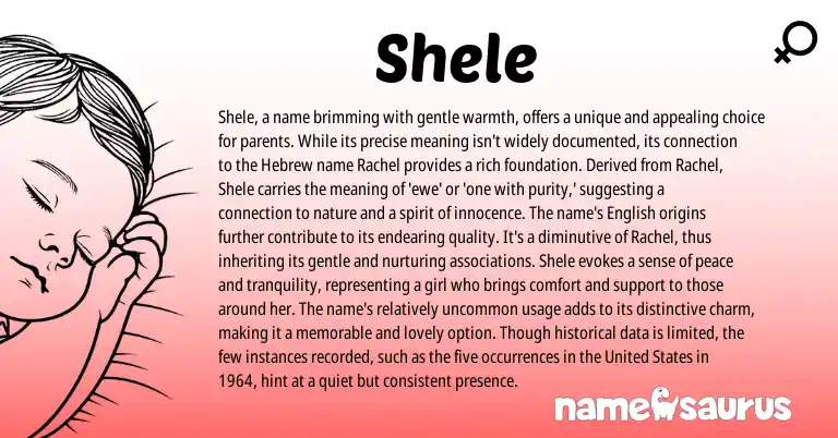 Infographic about Shele name meaning, Shele is a name from Hebrew origin(s).