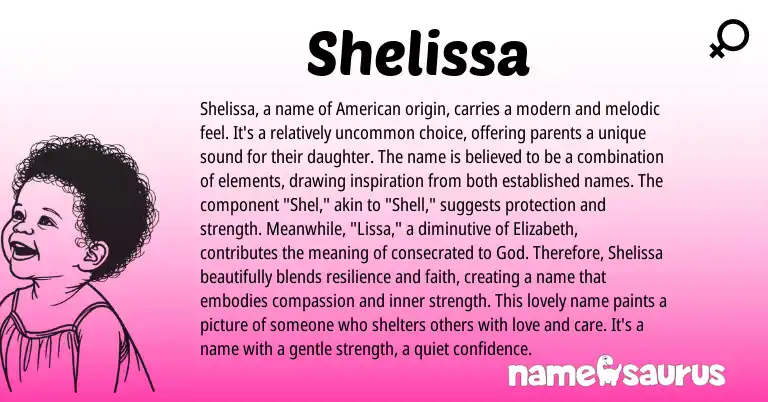 Infographic about Shelissa name meaning, Shelissa is a name from Other origin(s).