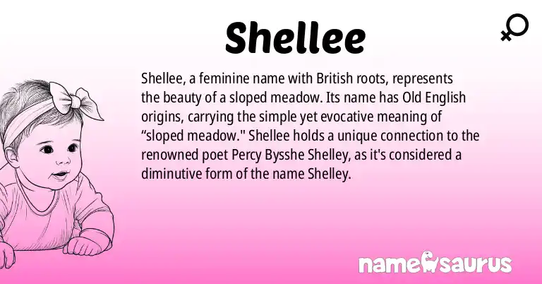 Infographic about Shellee name meaning, Shellee is a name from British origin(s).
