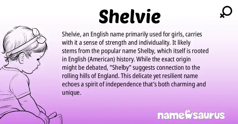 Infographic about Shelvie name meaning, Shelvie is a name from English (American) origin(s).
