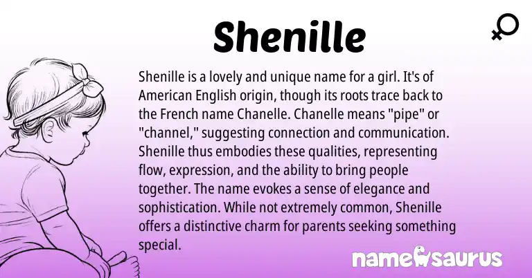 Infographic about Shenille name meaning, Shenille is a name from French origin(s).