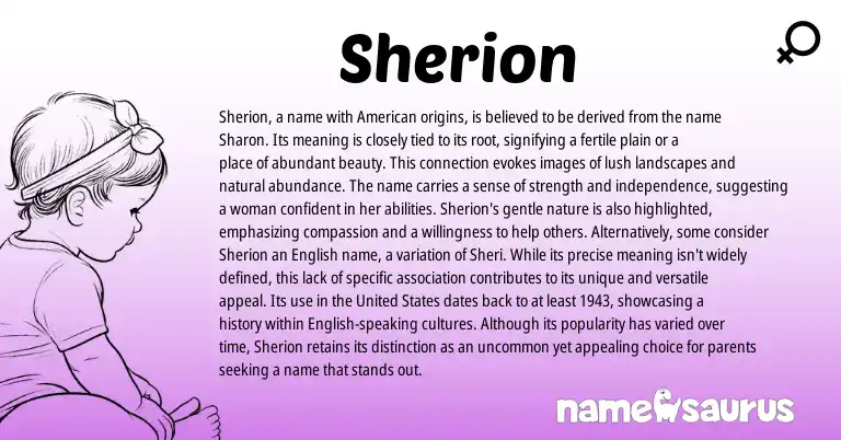 Infographic about Sherion name meaning, Sherion is a name from American origin(s).