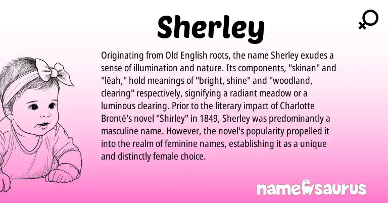 Infographic about Sherley name meaning, Sherley is a name from Old English origin(s).