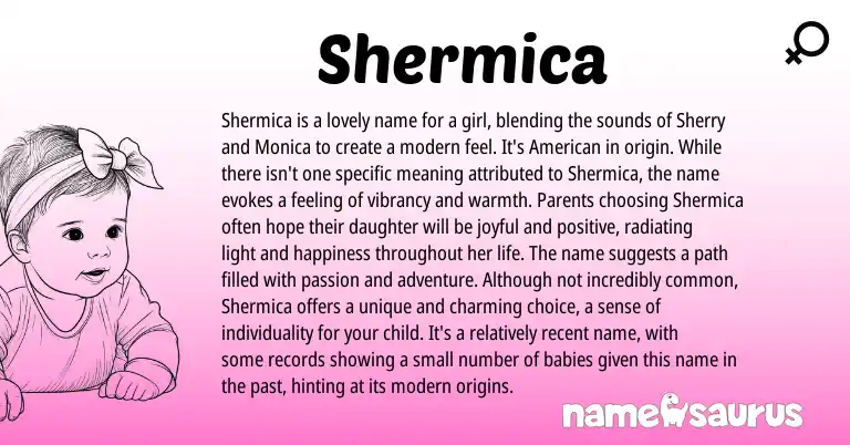 Infographic about Shermica name meaning, Shermica is a name from Other origin(s).