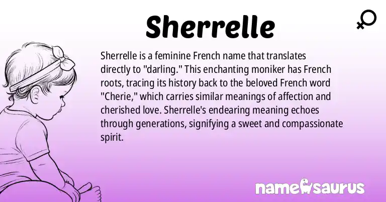 Infographic about Sherrelle name meaning, Sherrelle is a name from French origin(s).