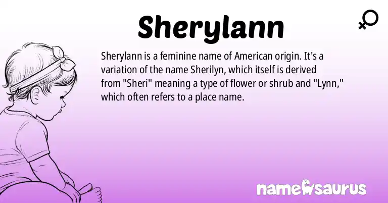 Infographic about Sherylann name meaning, Sherylann is a name from American origin(s).