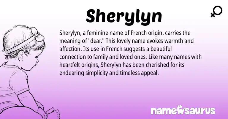 Infographic about Sherylyn name meaning, Sherylyn is a name from French origin(s).