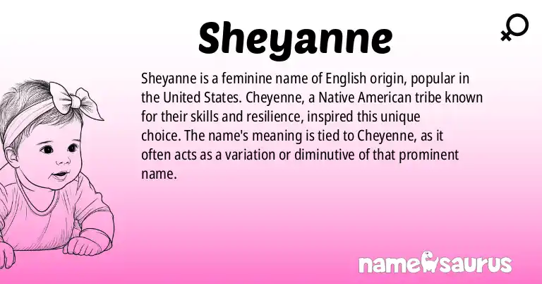 Infographic about Sheyanne name meaning, Sheyanne is a name from English (American) origin(s).