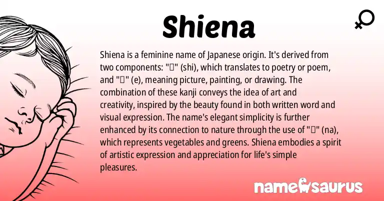 Infographic about Shiena name meaning, Shiena is a name from Japanese origin(s).