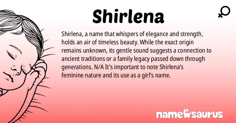 Infographic about Shirlena name meaning, Shirlena is a name from N/A origin(s).