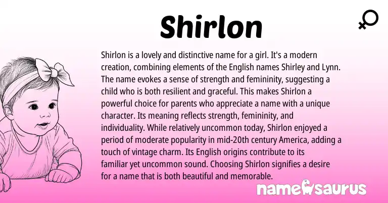 Infographic about Shirlon name meaning, Shirlon is a name from English origin(s).