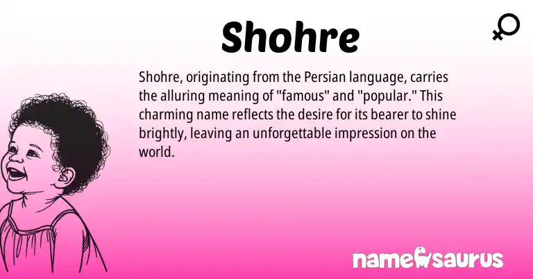Infographic about Shohre name meaning, Shohre is a name from Persian origin(s).