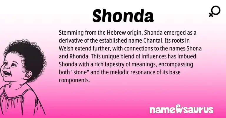 Infographic about Shonda name meaning, Shonda is a name from Shona, Welsh, Hebrew origin(s).