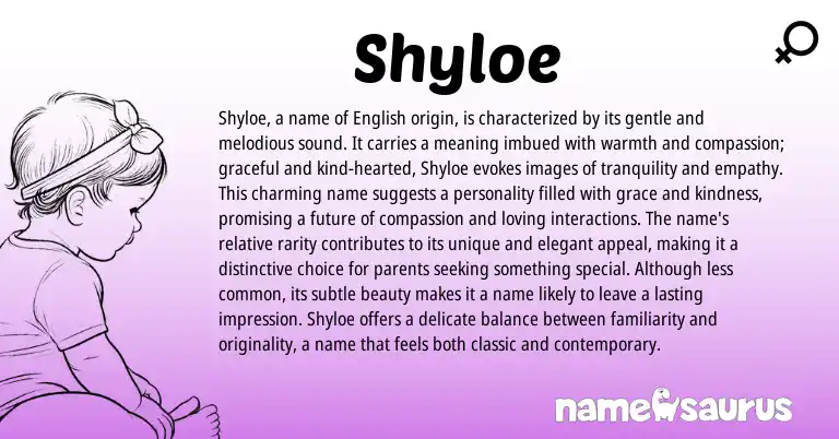 Infographic about Shyloe name meaning, Shyloe is a name from English origin(s).