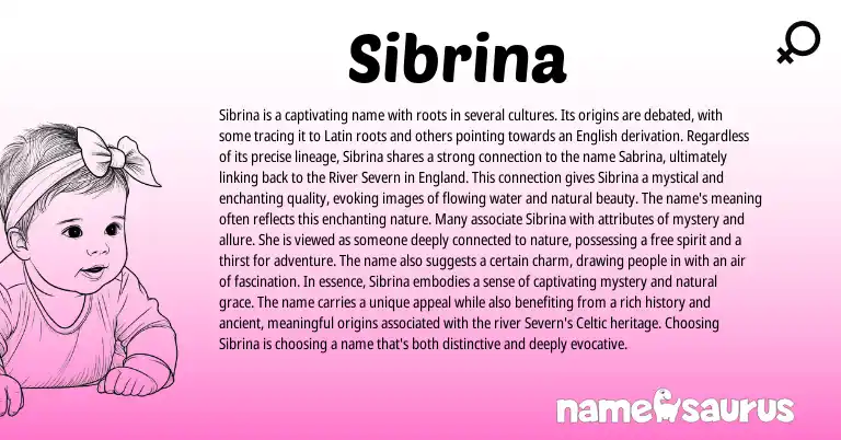Infographic about Sibrina name meaning, Sibrina is a name from Latin origin(s).