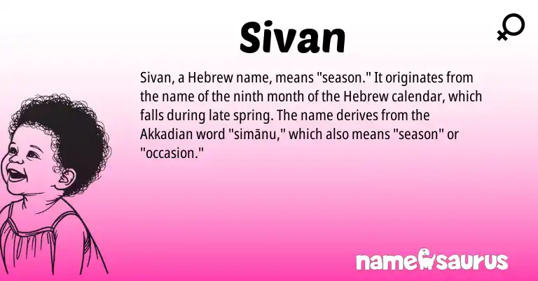 Infographic about Sivan name meaning, Sivan is a name from Akkadian, Hebrew origin(s).