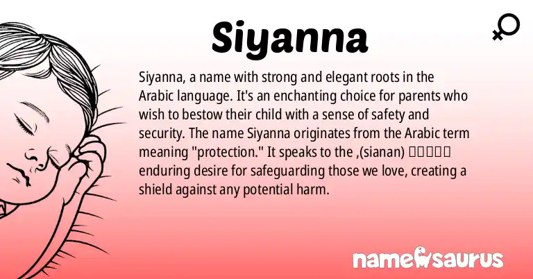 Infographic about Siyanna name meaning, Siyanna is a name from Arabic origin(s).