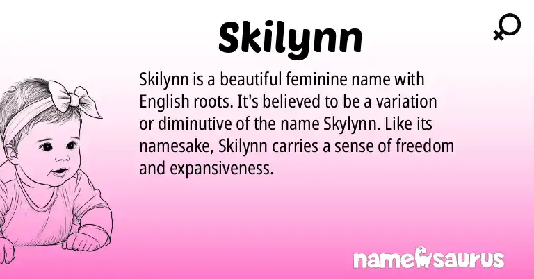 Infographic about Skilynn name meaning, Skilynn is a name from English origin(s).