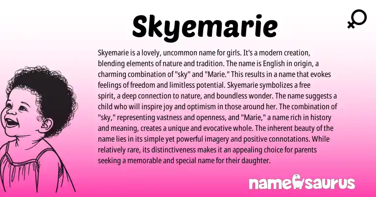 Infographic about Skyemarie name meaning, Skyemarie is a name from Other origin(s).