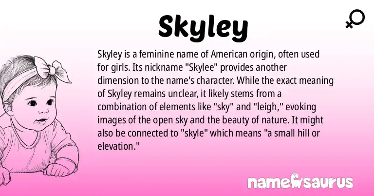 Infographic about Skyley name meaning, Skyley is a name from American origin(s).