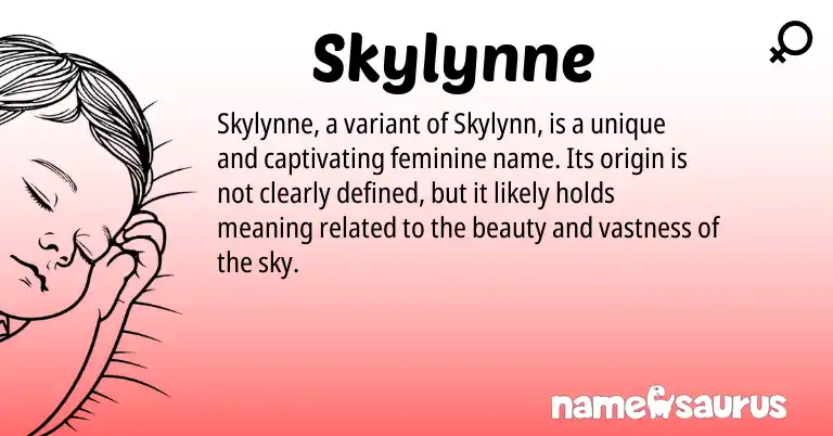 Infographic about Skylynne name meaning, Skylynne is a name from N/A origin(s).