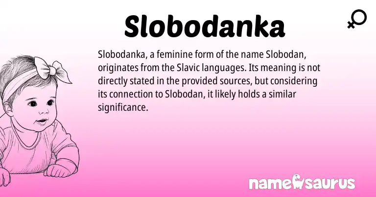 Infographic about Slobodanka name meaning, Slobodanka is a name from Slavic origin(s).