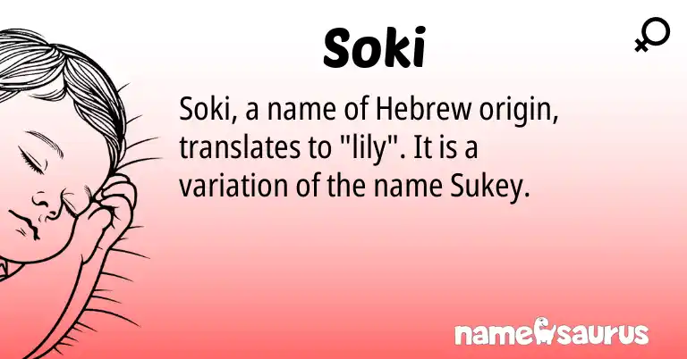 Infographic about Soki name meaning, Soki is a name from Hebrew origin(s).