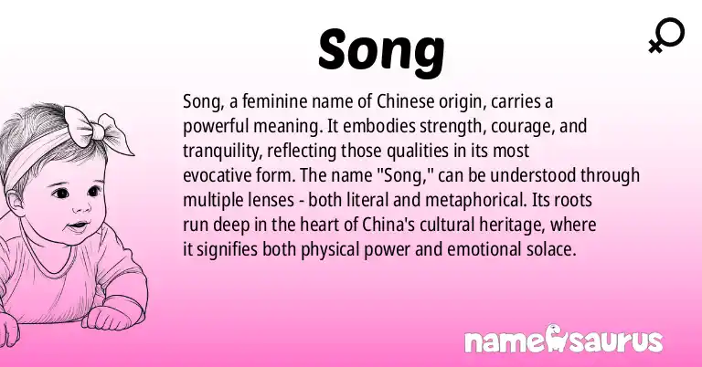 Infographic about Song name meaning, Song is a name from Chinese origin(s).