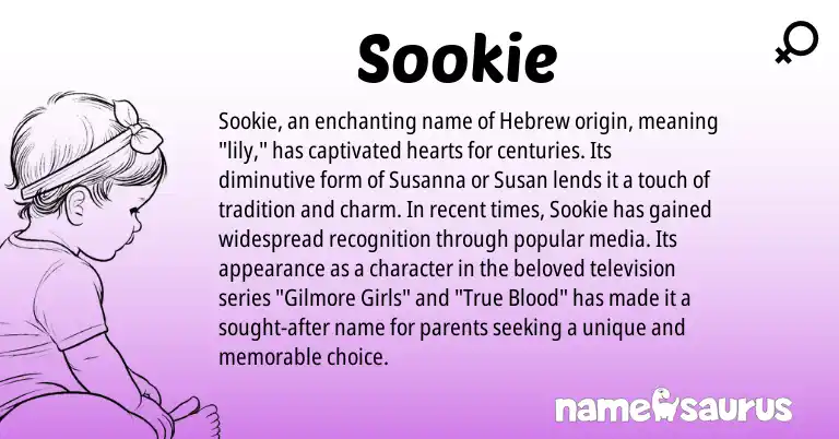 Infographic about Sookie name meaning, Sookie is a name from Hebrew origin(s).