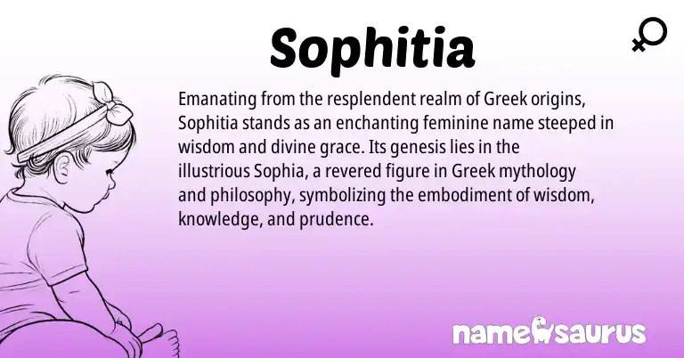 Infographic about Sophitia name meaning, Sophitia is a name from Greek origin(s).