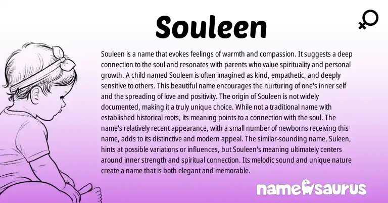 Infographic about Souleen name meaning, Souleen is a name from Other origin(s).