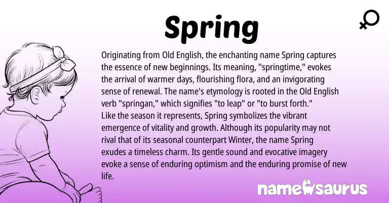 Infographic about Spring name meaning, Spring is a name from Old English origin(s).