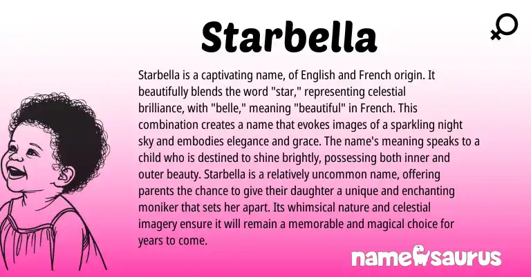 Infographic about Starbella name meaning, Starbella is a name from Italian, English origin(s).