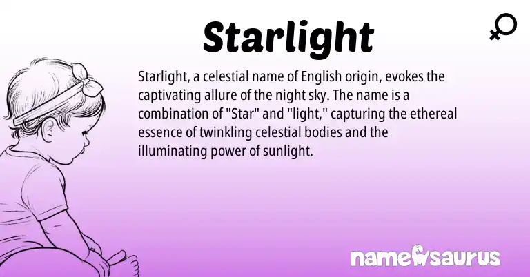 Infographic about Starlight name meaning, Starlight is a name from English origin(s).