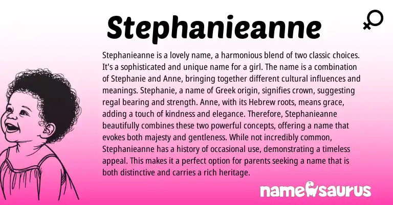 Infographic about Stephanieanne name meaning, Stephanieanne is a name from Hebrew, Greek origin(s).