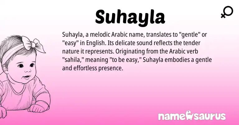 Infographic about Suhayla name meaning, Suhayla is a name from English, Arabic origin(s).