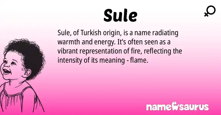Infographic about Sule name meaning, Sule is a name from Turkish origin(s).
