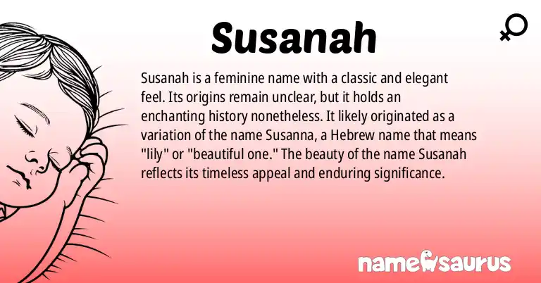 Infographic about Susanah name meaning, Susanah is a name from N/A origin(s).