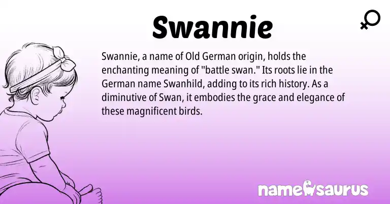 Infographic about Swannie name meaning, Swannie is a name from Old German, German origin(s).